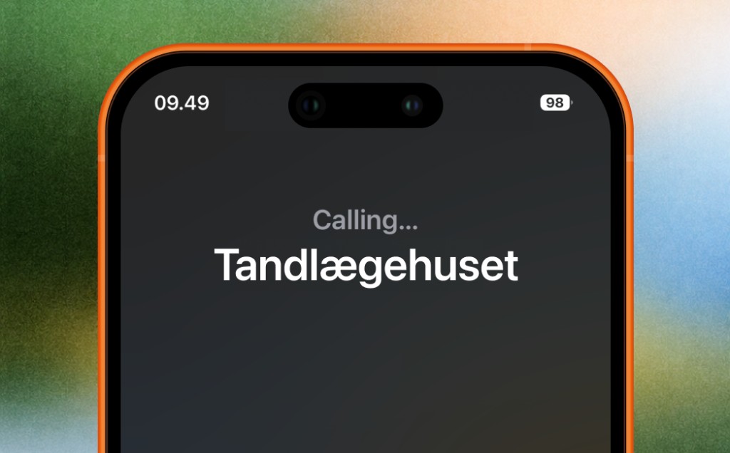 Telefonopkald til klinikken – opkaldsvisning med klinikkens navn